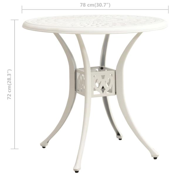 5-tlg. Bistro-Set Aluminiumguss Weiß