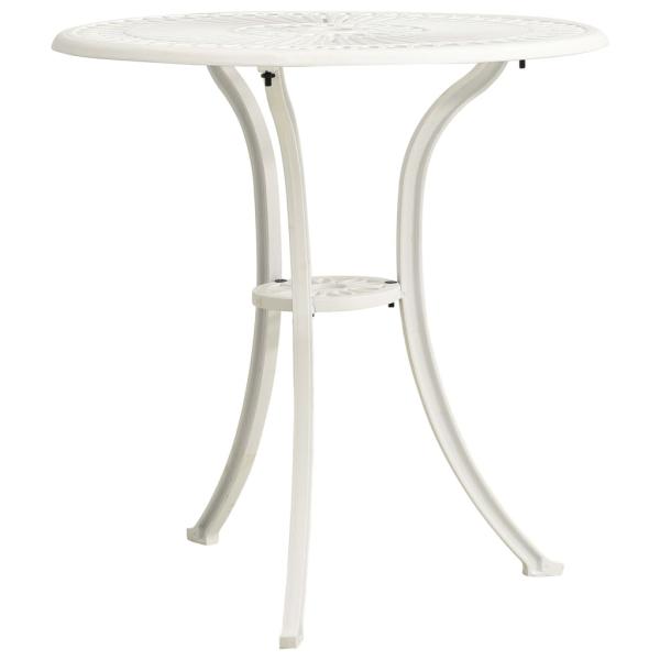 3-tlg. Bistro-Set Aluminiumguss Weiß