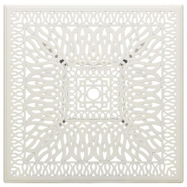 Gartentisch Weiß 90x90x73 cm Aluminiumguss 