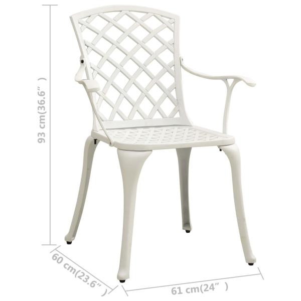 5-tlg. Bistro-Set Aluminiumguss Weiß
