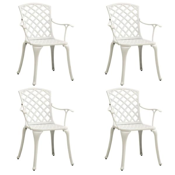 5-tlg. Bistro-Set Aluminiumguss Weiß