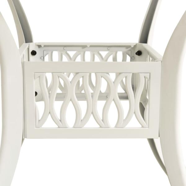 5-tlg. Bistro-Set Aluminiumguss Weiß