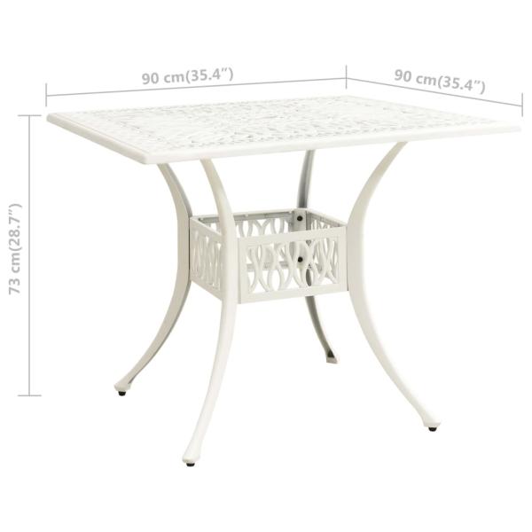 5-tlg. Bistro-Set Aluminiumguss Weiß