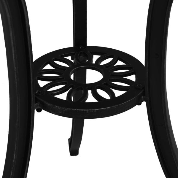3-tlg. Bistro-Set Aluminiumguss Schwarz
