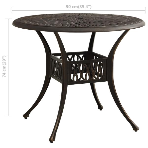 5-tlg. Bistro-Set Aluminiumguss Bronzen