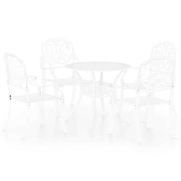 5-tlg. Bistro-Set Aluminiumguss Weiß