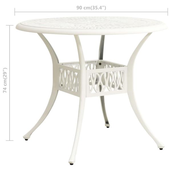 5-tlg. Bistro-Set Aluminiumguss Weiß