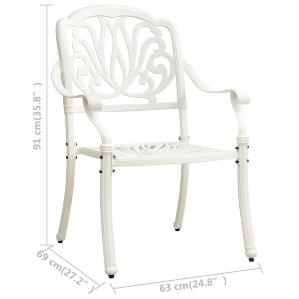 5-tlg. Bistro-Set Aluminiumguss Weiß