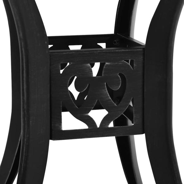 3-tlg. Bistro-Set Aluminiumguss Schwarz