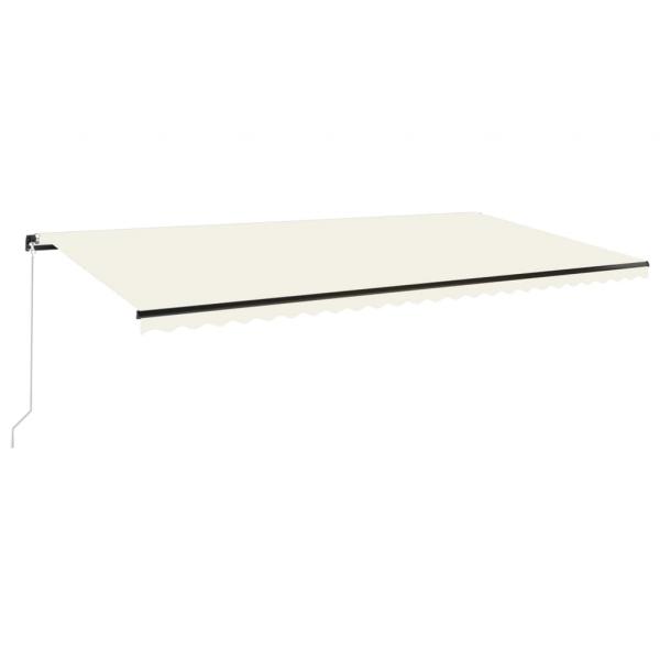 Markise Manuell Einziehbar mit LED 600x350 cm Creme