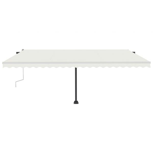 Markise Manuell Einziehbar mit LED 500x350 cm Creme