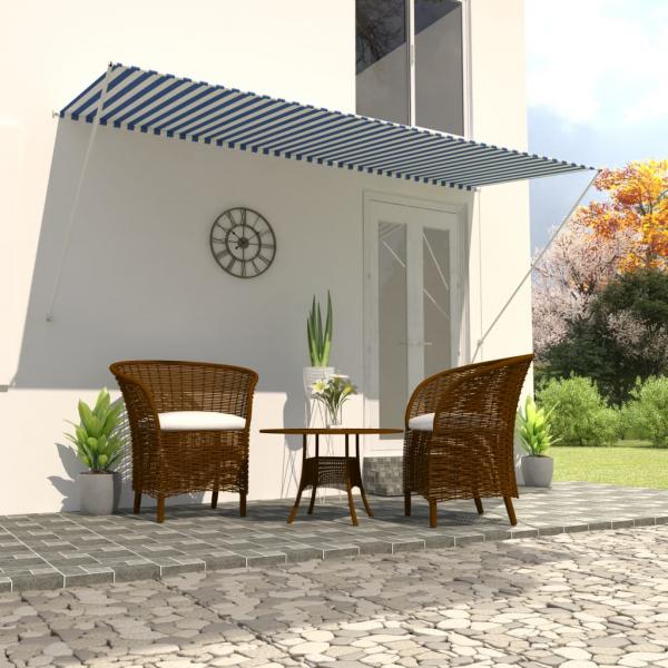 ARDEBO.de - Einziehbare Markise 300×150 cm Blau und Weiß