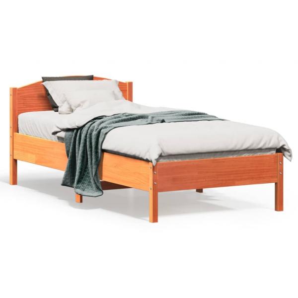 ARDEBO.de - Massivholzbett ohne Matratze Wachsbraun 75x190 cm Kiefernholz