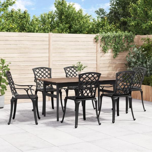 ARDEBO.de - Gartenstühle 6 Stk. Aluminiumguss Schwarz