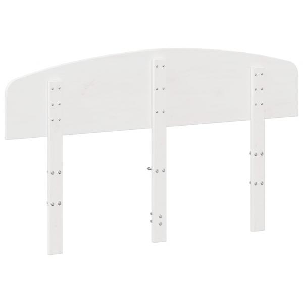Kopfteil Weiß 120 cm Massivholz Kiefer