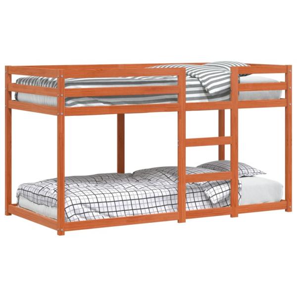 ARDEBO.de - Etagenbett Wachsbraun 90x190 cm Massivholz Kiefer