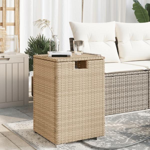 ARDEBO.de - Propan-Tank-Verstecktisch Beige 40x40x60 cm Poly Rattan