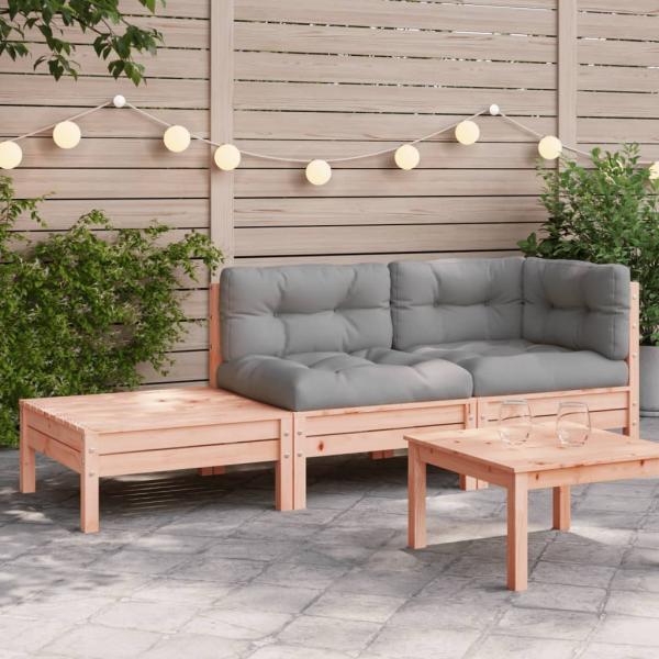 ARDEBO.de - Gartensofa mit Kissen und Fußhocker Massivholz Douglasie