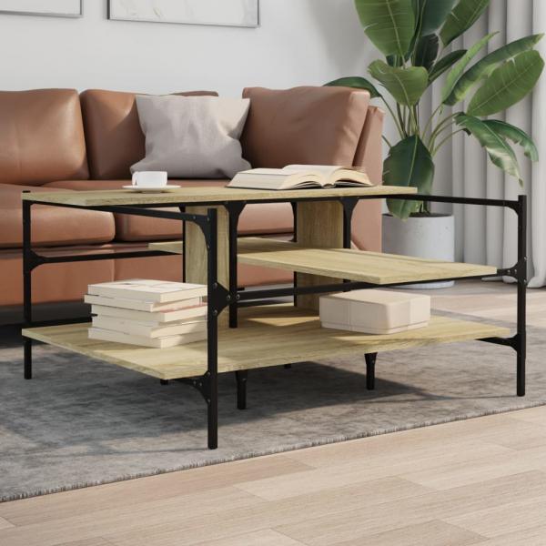 ARDEBO.de - Couchtisch Sonoma-Eiche 100x100x48,5 cm Holzwerkstoff