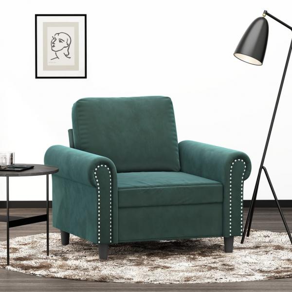ARDEBO.de - Sessel Dunkelgrün 60 cm Samt