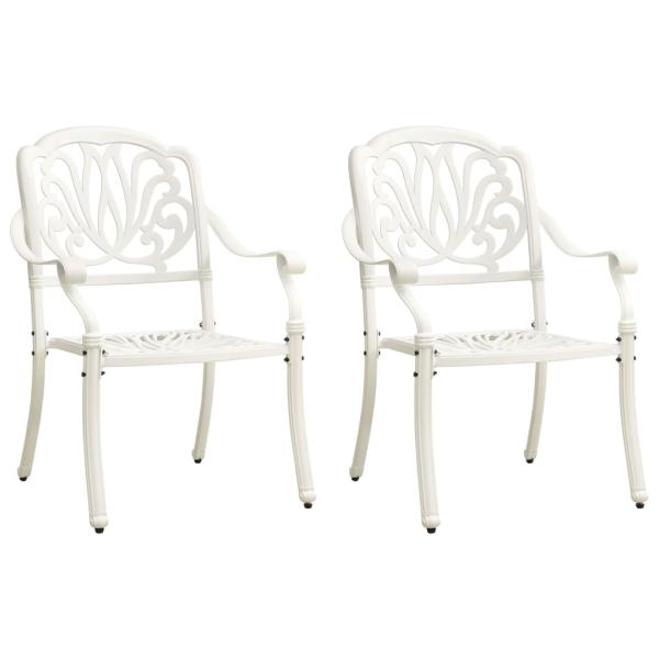 3-tlg. Bistro-Set Aluminiumguss Weiß