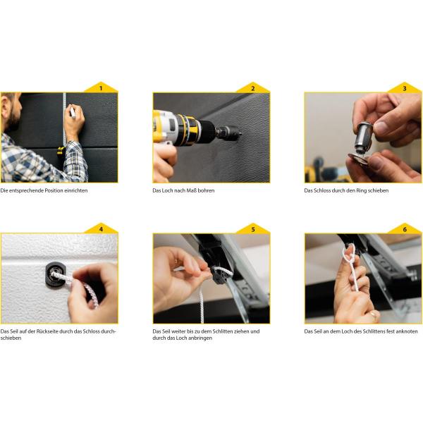 Schellenberg Notentriegelungsschloss für Garagentorantriebe, silber (60511)