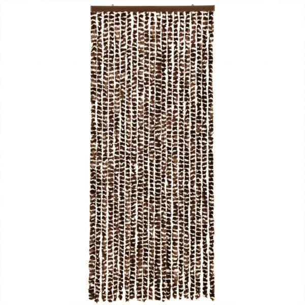 Fliegenvorhang Braun und Weiß 90x200 cm Chenille