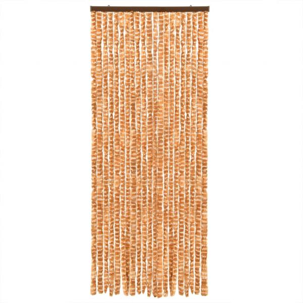 Fliegenvorhang Ocker und Weiß 56x200 cm Chenille