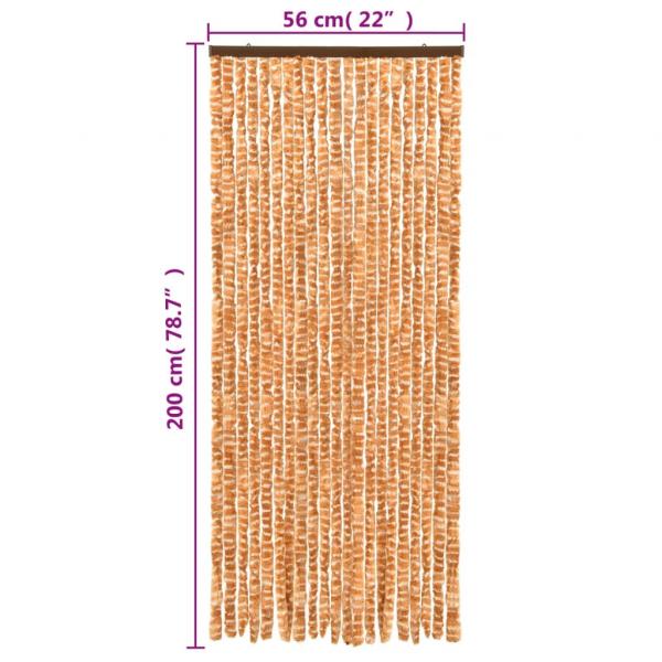 Fliegenvorhang Ocker und Weiß 56x200 cm Chenille