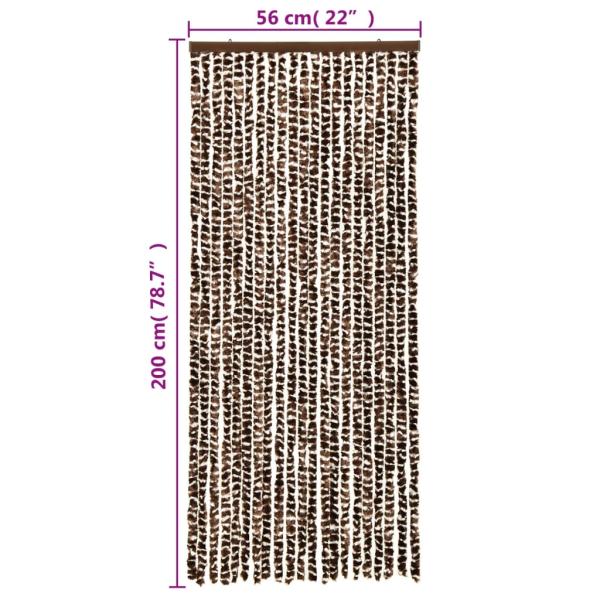 Fliegenvorhang Braun und Weiß 56x200 cm Chenille