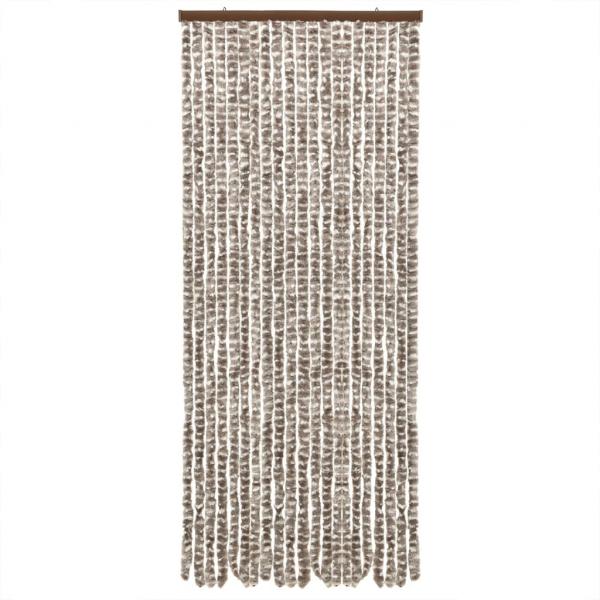 Fliegenvorhang Taupe und Weiß 56x200 cm Chenille