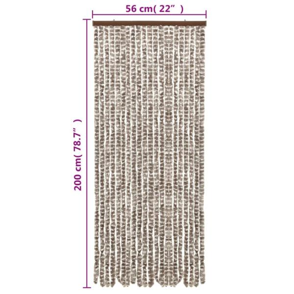 Fliegenvorhang Taupe und Weiß 56x200 cm Chenille
