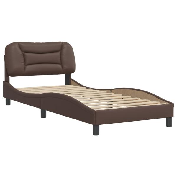 Bettgestell mit Kopfteil Braun 80x200 cm Kunstleder
