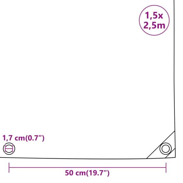 Abdeckplane Grau 1,5x2,5 m 650 g/m²