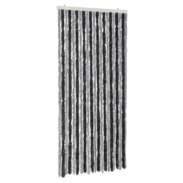 Fliegenvorhang Grau und Schwarz 100x200 cm Chenille
