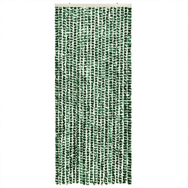 Fliegenvorhang Grün und Weiß 56x200 cm Chenille