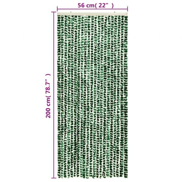 Fliegenvorhang Grün und Weiß 56x200 cm Chenille