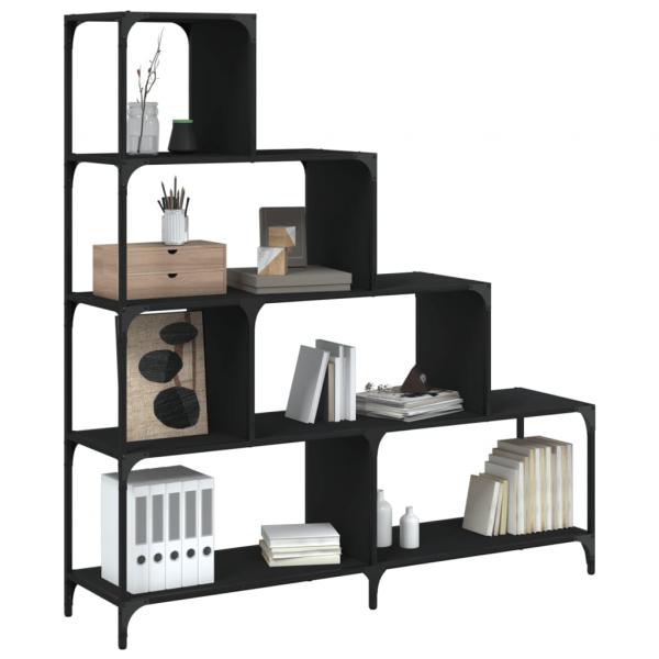 ARDEBO.de - Bücherregal 4 Etagen Schwarz 139x33,5x149 cm Holzwerkstoff