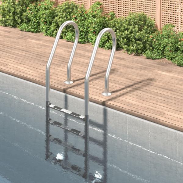 ARDEBO.de - Pool-Leiter 54x38x184,5 cm Edelstahl 304