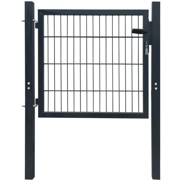 ARDEBO.de - 2D Zauntor (Einzeltor) Anthrazitgrau 106x130 cm