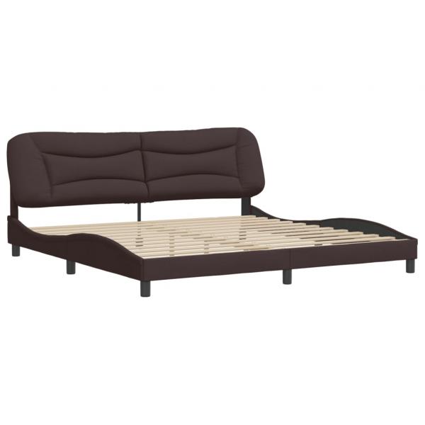 ARDEBO.de - Bettgestell mit Kopfteil Dunkelbraun 200x200 cm Stoff