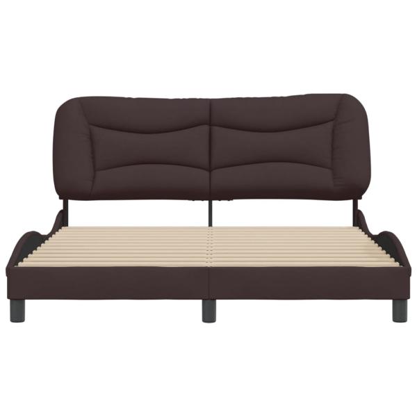 Bettgestell mit Kopfteil Dunkelbraun 160x200 cm Stoff