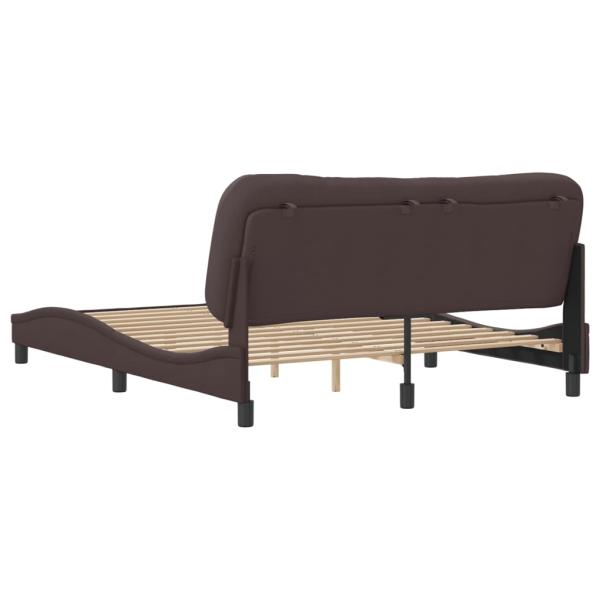 Bettgestell mit Kopfteil Dunkelbraun 160x200 cm Stoff