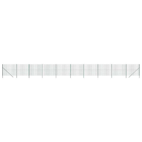 Maschendrahtzaun Grün 1,4x25 m Verzinkter Stahl