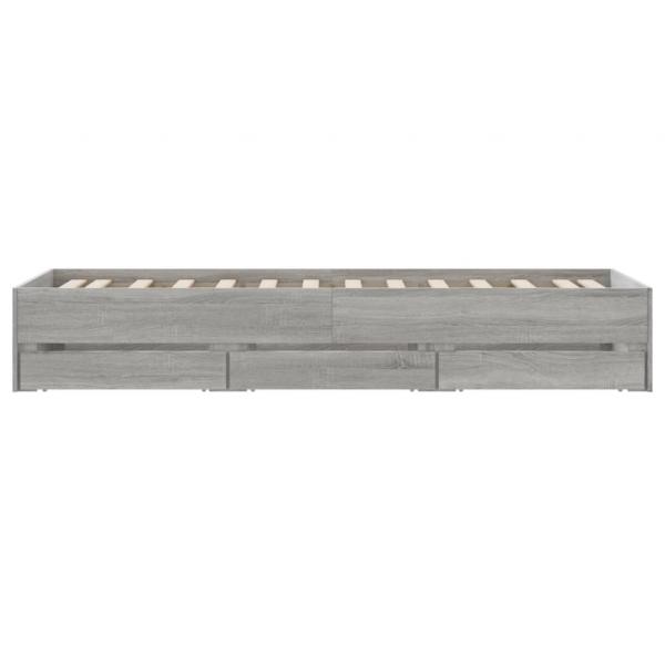 Bettgestell mit Schubladen Grau Sonoma 90x200 cm Holzwerkstoff