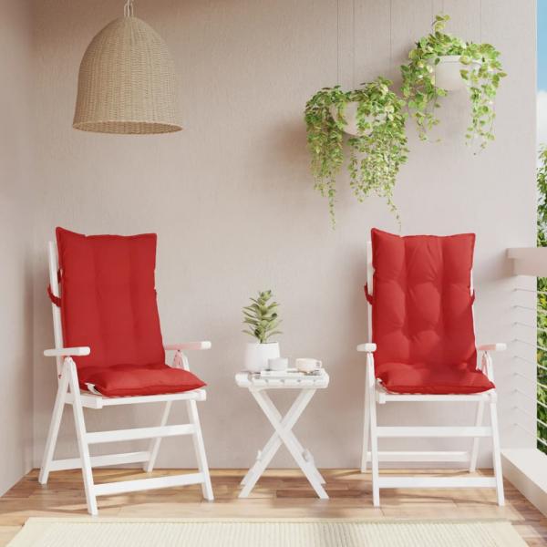 ARDEBO.de - Hochlehner-Auflagen 2 Stk. Rot Oxford-Gewebe