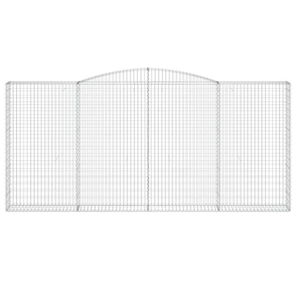 Gabionen mit Hochbogen 3 Stk. 400x30x180/200cm Verzinktes Eisen