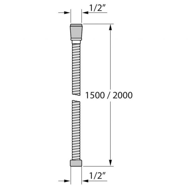 Tiger Excellence Schlauch 150 cm gebürsteter Edelstahl