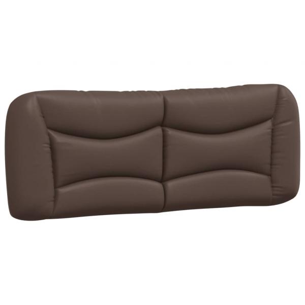 Bettgestell mit Kopfteil Braun 140x190 cm Kunstleder