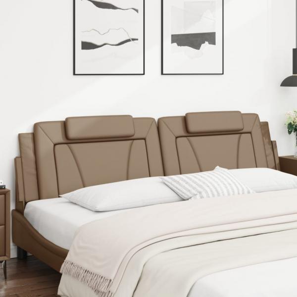 Kopfteil-Kissen Cappuccino-Braun 200 cm Kunstleder